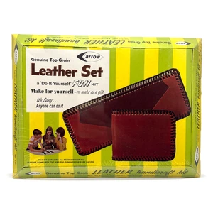 Vintage 1968 Pfeil Leder Brieftasche Geldbörse Handarbeit Set #112-NEU VERSIEGELT - Bild 1 von 8