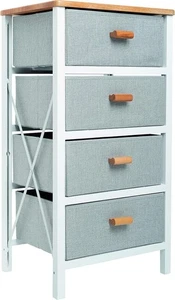 Zenacasa Foldable Wood Dresser for Bedroom, White, 4 Storage Drawers 16"x13"x30" - Picture 1 of 5