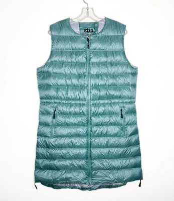 NWT Stio Large Amalia Down Filled Long Vest Zip Tunic Cinch Waist Green Puffer - Image 1 of 4