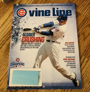 Magazine - Vine Line Volume 32, No 10, October 20, 2017, Anthony Rizzo, Bryant - Picture 1 of 6