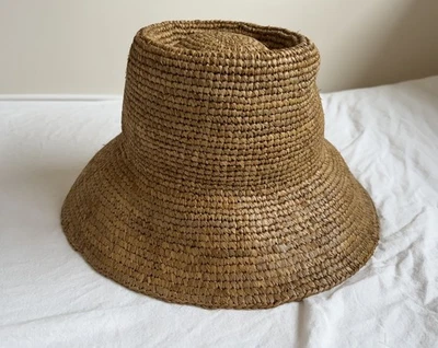 Sombrero Cubo de Paja Linterna Madewell Bronceado Natural Cubo Estilo Lolo 100% Rafia S/M Foto 1 de 4