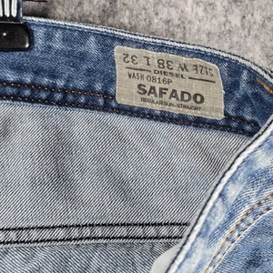 Diesel Safado Mens Blue Regular Slim Straight Jeans Measures 38x33.5 Wash 0816P - Picture 1 of 24