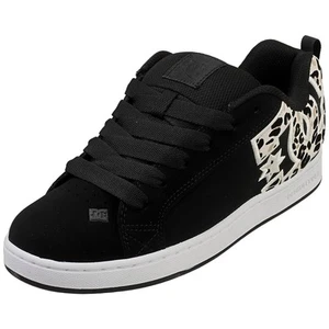 DC Shoes Court Graffik Damen Skate Sneaker in Schwarz Leopard - Bild 1 von 8