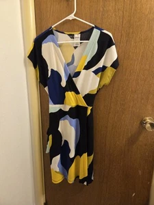 Nine West Womens Medium M Multicolor Tie Waist Dress Brand New Nwt - Picture 1 of 22
