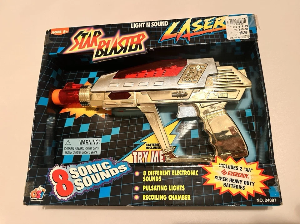 Luz láser vintage Star Blaster N Sound 1997 DSI 24087 SIN ABRIR SIN USAR Foto 1 de 4