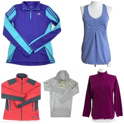 Lote 5 Mujeres Ropa Activa S LL Bean Adidas Lucy REI Chaqueta Camisetas sin Mangas Pullover Gimnasio Foto 1 de 4