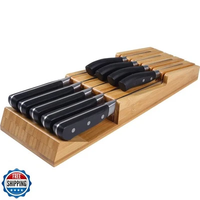 NIUXX Bamboo In-Drawer Knife Block Set for 9 Knives(Not Included) - Image 1 of 4