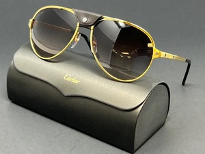 Cartier CT0034S-008 Gold Santos de Cartier 61mm Aviator Herren Sonnenbrille - Bild 1 von 10