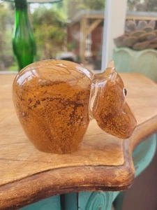 Chunky Hippopotamus / Hippo Glass Paperweight 579g 7x11 cm - Picture 1 of 9