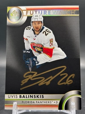 2023-24 Uvis Balinskis UD SP Authentic Future Auto Black Gold SSP Rare #161 - Image 1 of 3
