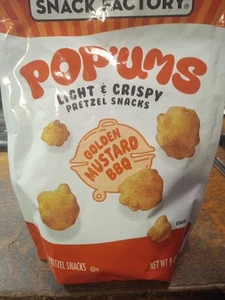 4 Bolsas Snack Factory Pop'ums Mostaza Dorada BBQ Pretzel 🥨 🥨 🥨 Snacks 9 OZ  - Imagen 1 de 3