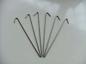 STAINLESS STEEL CAMPING TENT PEGS SKEWERS X6 HEAVY DUTY - Picture 1 of 1