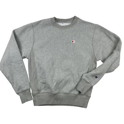 Champion Sudadera Para Hombre Pequeña Tejido Inverso Gris Cuello Redondo Pullover Bordado Foto 1 de 4