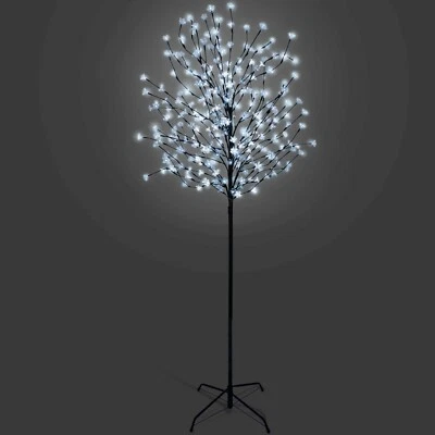 NETTA 5/6/7 FT Cherry Blossom Tree Pre-Lit Outdoor Christmas LED Lights - Cool White