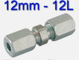 RACCORDO A COMPRESSIONE IDRAULICA DIRITTA 12L UGUALE/TUBO DI ACCOPPIAMENTO FALEGNAME TUBO 12mm - Foto 1 di 1