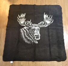 Earth Rags Moose Throw Blanket 48”x51” Brown Beige