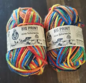 2 matassine Rainbow Color acciaio lana pura lana vergine big print young fashion yarn - Foto 1 di 5