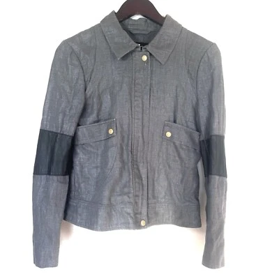 Linda chaqueta de cuero para mujer 7 For All Mankind de cordero talla pequeña gris para mujer Foto 1 de 4