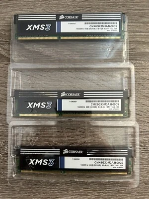 CORSAIR XMS3 6GB 3x2GB DDR3 1600MHZ - CMX6GX3M3A1600C9 - Image 1 of 3