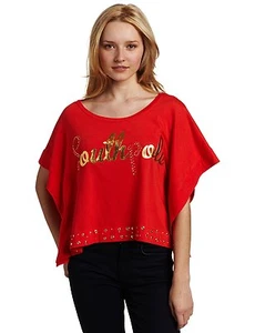 NEW SouthPole Junior Girl's Poppy Red Logo Studded Crop Top Sz L   - Picture 1 of 2