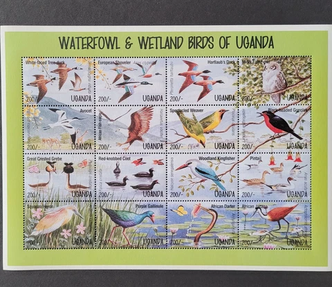 Uganda 1995 / Waterfowl and Wetland Birds of Uganda / minisheet MNH Cover