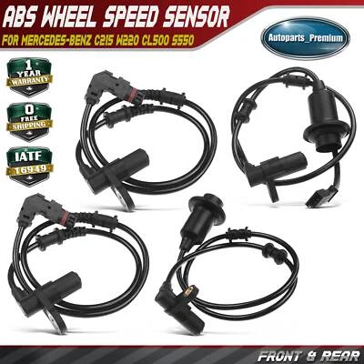 4x Sensores de velocidad de rueda ABS delanteros y traseros para Mercedes-Benz C215 W220 CL500 S350 Foto 1 de 4