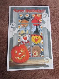 Cartolina Halloween Zoo di Suzy Ollie Marmot, Jack Quacker, Anatra - Foto 1 di 3