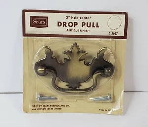 Vintage NOS Sears Roebuck and Co. Door Drawer Drop Pull Handle 3" Hole #5627 - Picture 1 of 4