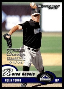 2003 DONRUSS COLIN YOUNG 47 MINT CHICAGO COLLECTION RC /5 BASEBALL ROCKIES