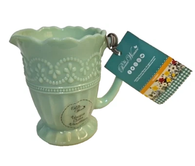 Pioneer Woman Timeless Beauty Jade Color Creamer Pitcher NWT Vintage Style - Image 1 of 4