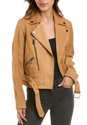 Women’s Bernardo Moto Jacket Genuine Leather  XS Camel Brown NWT $535 - Image 1 of 4