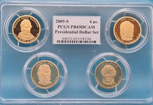 2009-S Presidential Dollar 4 Coin proof Set PCGS PR69DCAM - Picture 1 of 7