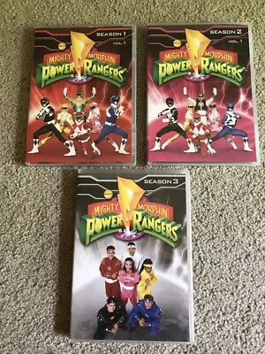 Lot of 3 Mighty Morphin Power Rangers Dvd Sets S1 Vol. 1 - S2 Vol. 1 - Season 3 Foto 1 de 4