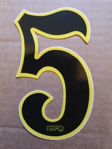  NOS BMX BOB HARO NUMBER  # 5 FIVE BLACK WITH YELLOW OUTLINE OLD SCHOOL  - Picture 1 of 1