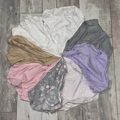 Hanes Lot of 8 Pairs of Briefs Underwear size 14 - White/Beige/Pink/Purple/Gray - Image 1 of 4