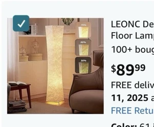 Soft Light Floor Lamp, 52 inch simple design Morden Slim warm Remote Control - Picture 1 of 8