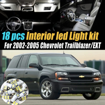 Kit de bombillas LED interiores de auto súper blancas de 18 piezas para Chevy Trailblazer 2002-2005 Foto 1 de 4