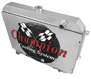 WR 2 Row 1" Radiator 26",16" Fan,Shroud for 1970-1974 Dodge Challenger Big Block - Picture 1 of 9