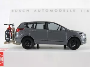 Busch 53528 Ford Kuga mit Biketräger und Bike (2017) in mittelgrau 1:87/H0 - Bild 1 von 9