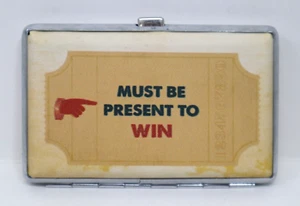 QBOT Raffle ticket Must be present to win BUSINESS CARD HOLDER wallet Parade St - Picture 1 of 7