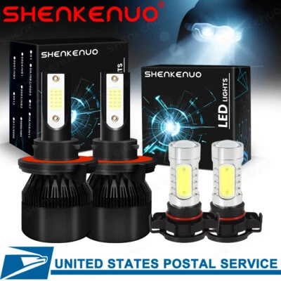 For Jeep Patriot Wrangler 2012-2017-White H13 LED Headlight Bulb+5202 Fog Light - Image 1 of 4