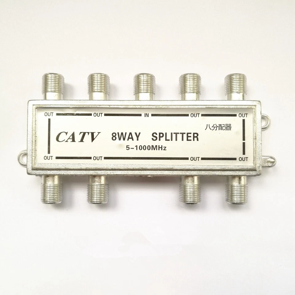 8 Way 5-1000 MHz 1 to 8 Coaxial Splitter for Coax Cable HDTV Satellite # - Image 1 of 1