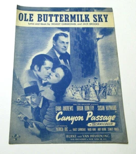 Ole Buttermilk Sky 1946 Dana Andrews Susan Hayward Canyon Passage Sheet Music - Picture 1 of 2