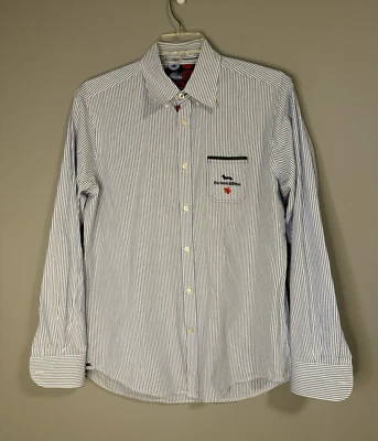 Harmont & Blaine Mens Size XL Long Sleeve Button Up Blue White Striped Shirt - Image 1 of 4