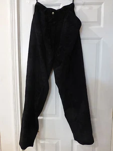NWOT WOMENS ALLEN SOLLY LEATHER/SUEDE BLACK PANTS 27" X 30" SIZE 8 FULLY LINED - Picture 1 of 3