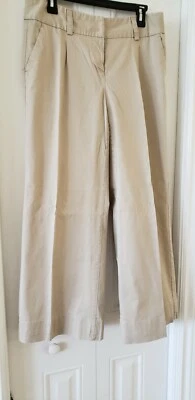 Женские бежевые брюки цвета хаки Attention с классической посадкой эластичные размер 10. 28 дюймов широкая ножка - Изображение 1 из 4