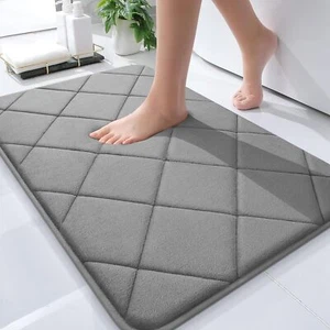Memory Foam Bath Mat 30x20 Ultra Soft and Absorbent Bathroom Machine Washable - Picture 1 of 8