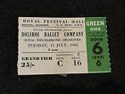 BOLSHOI BALLET COMPANY & Royal Philharmonic Orch ROYAL FESTIVAL HALL TICKET 1965