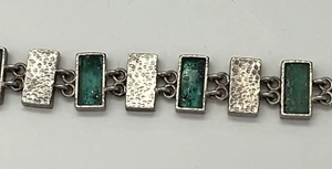 Roman Period Glass Fragments 200 B.C Set in 925 Silver Bracelet Vintage 2001 - Picture 1 of 18