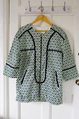 Ручной работы зеленый черный чек женщин девочек Тренч, молнии над рубашка куртка M 12 - Изображение 1 из 4